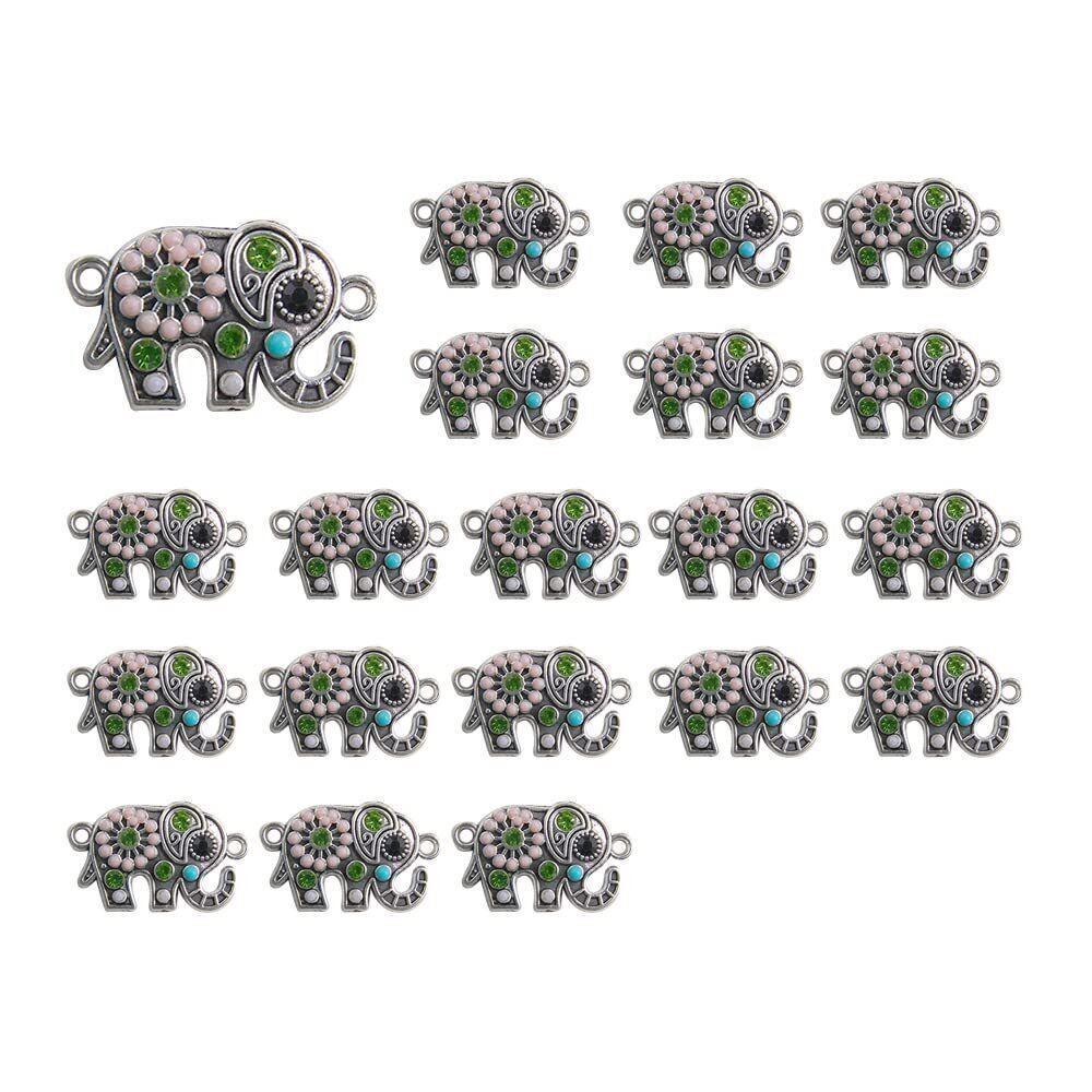 5093 20 PCS DIY Handmade Jewelry Accessories Creative Silver Elephant